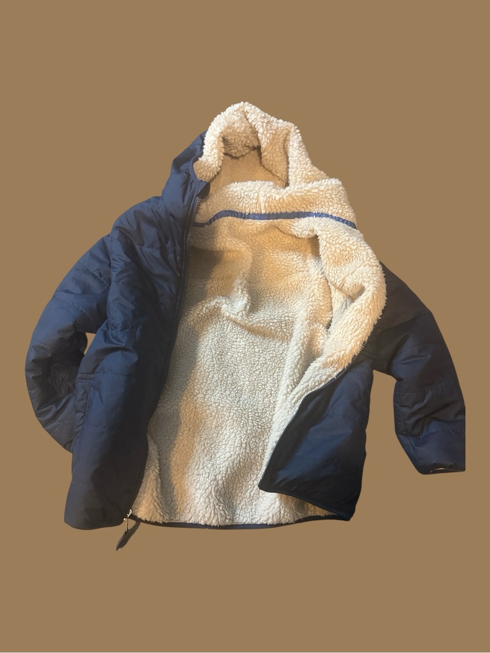 navy blue Patagonia Kids' Reversible Ready Freddy Hoody Coat - Picture 3 of 6